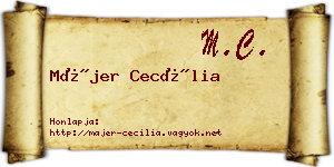 Májer Cecília névjegykártya